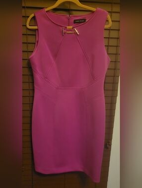 Polished Sleeveless Midi Dress in Fuchsia by Ivanka Trump